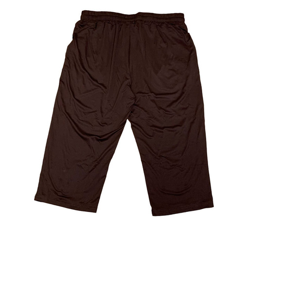 💰Tarse Silky Chocolate Brown Loose Yoga  Lounge  Flowy Cropped Pants - Size L - Picture 6 of 10